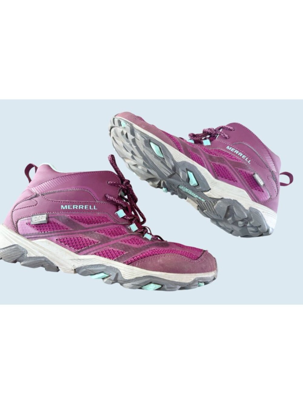 MERRELL Moab FST Mid Waterproof Purple Blue Hiking Outdoor Boots Size 7 - Picture 2 of 8